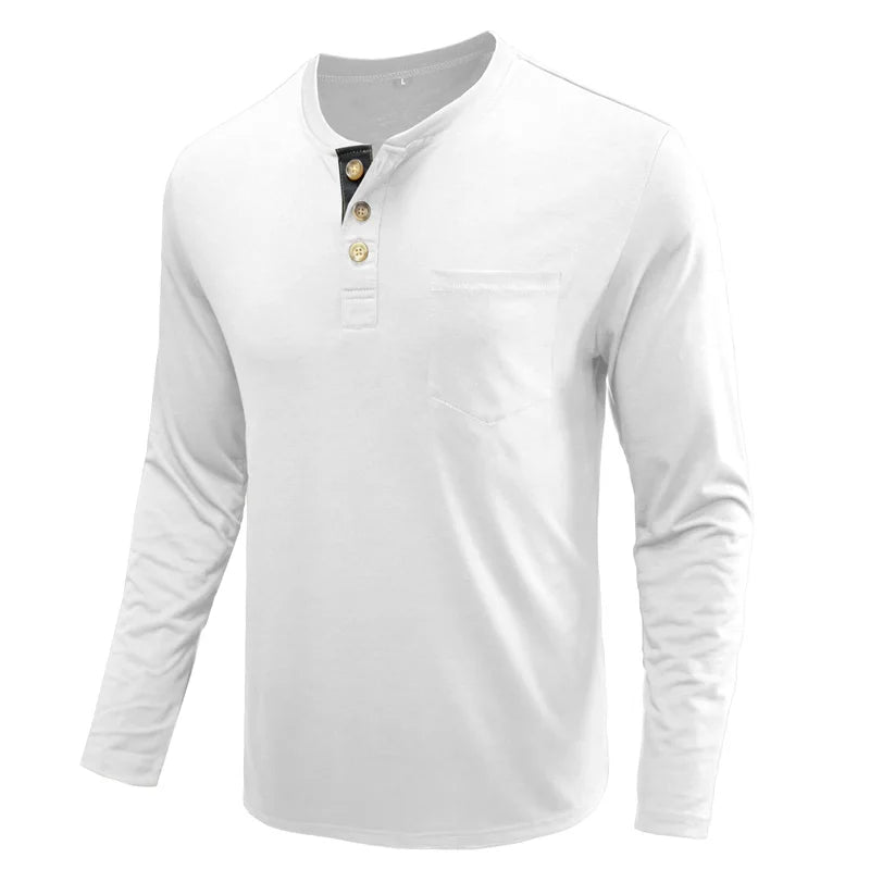 Men’s Casual Long Sleeve Elastic T-Shirt