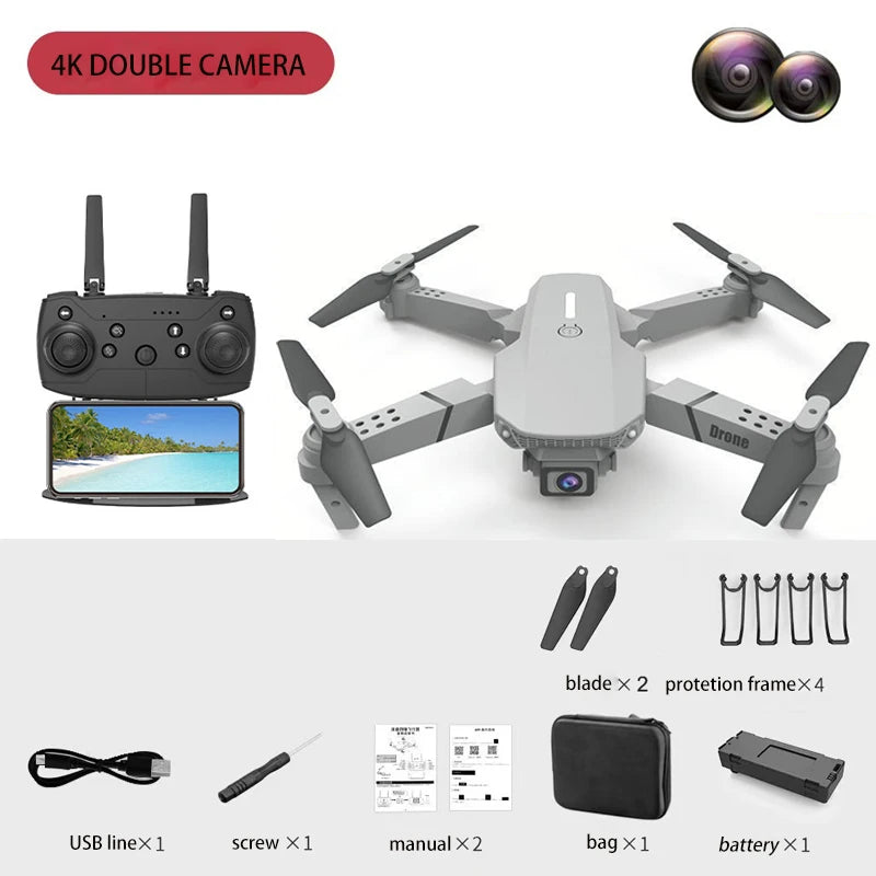 E88 Drone Toy – Dual Camera 4K HD Remote Control