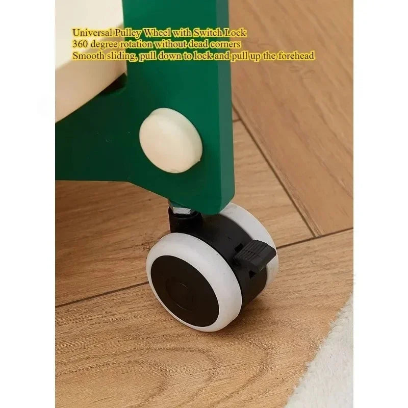 Nordic Movable Coffee Table with Wheels & Storage Rack