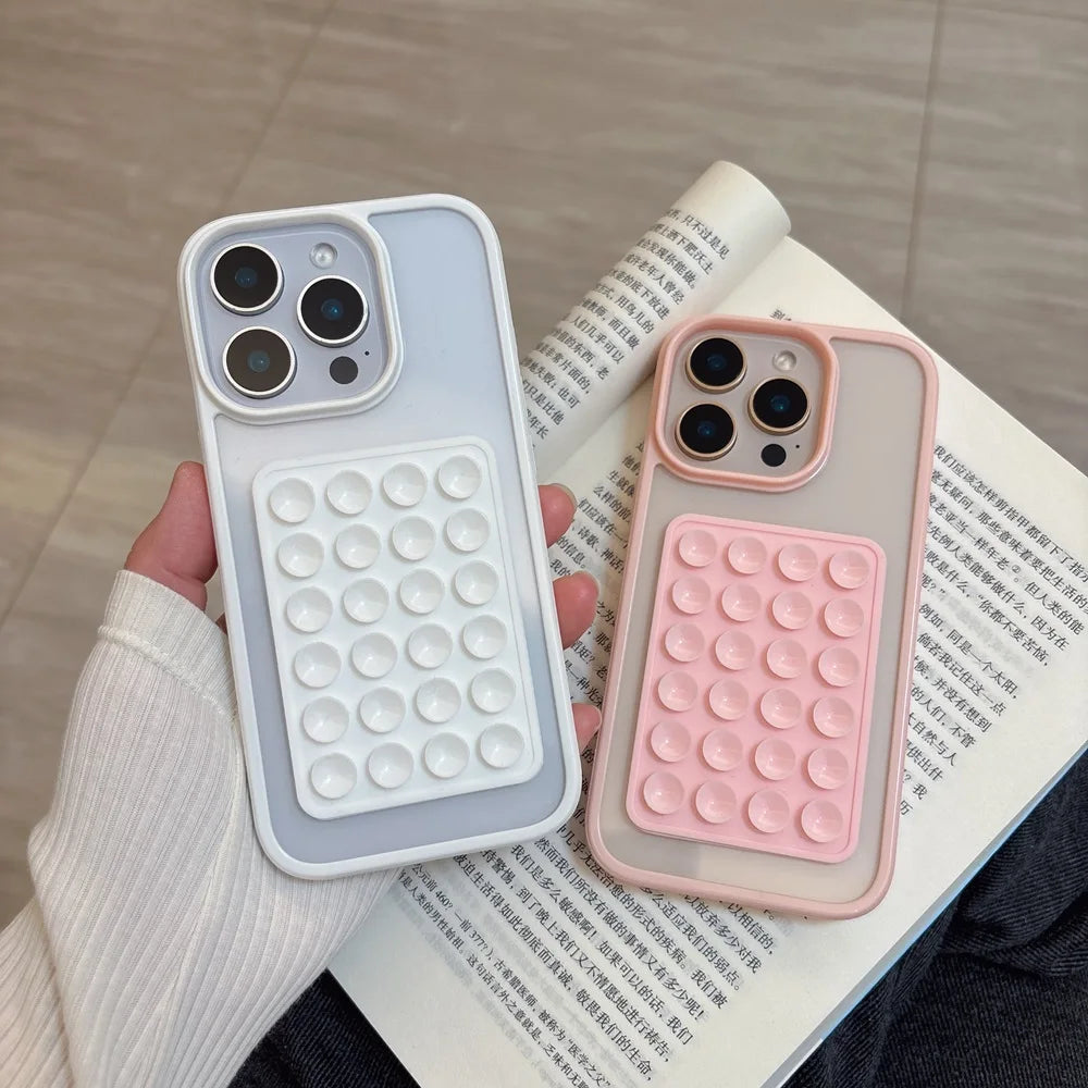 3D Suction Airbag iPhone Case – Shockproof Transparent Cover