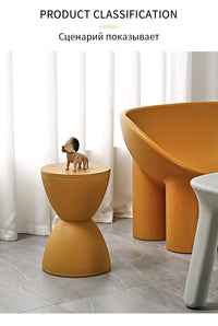 Nordic Round Ottoman Pouf – Living Room Coffee Side Table