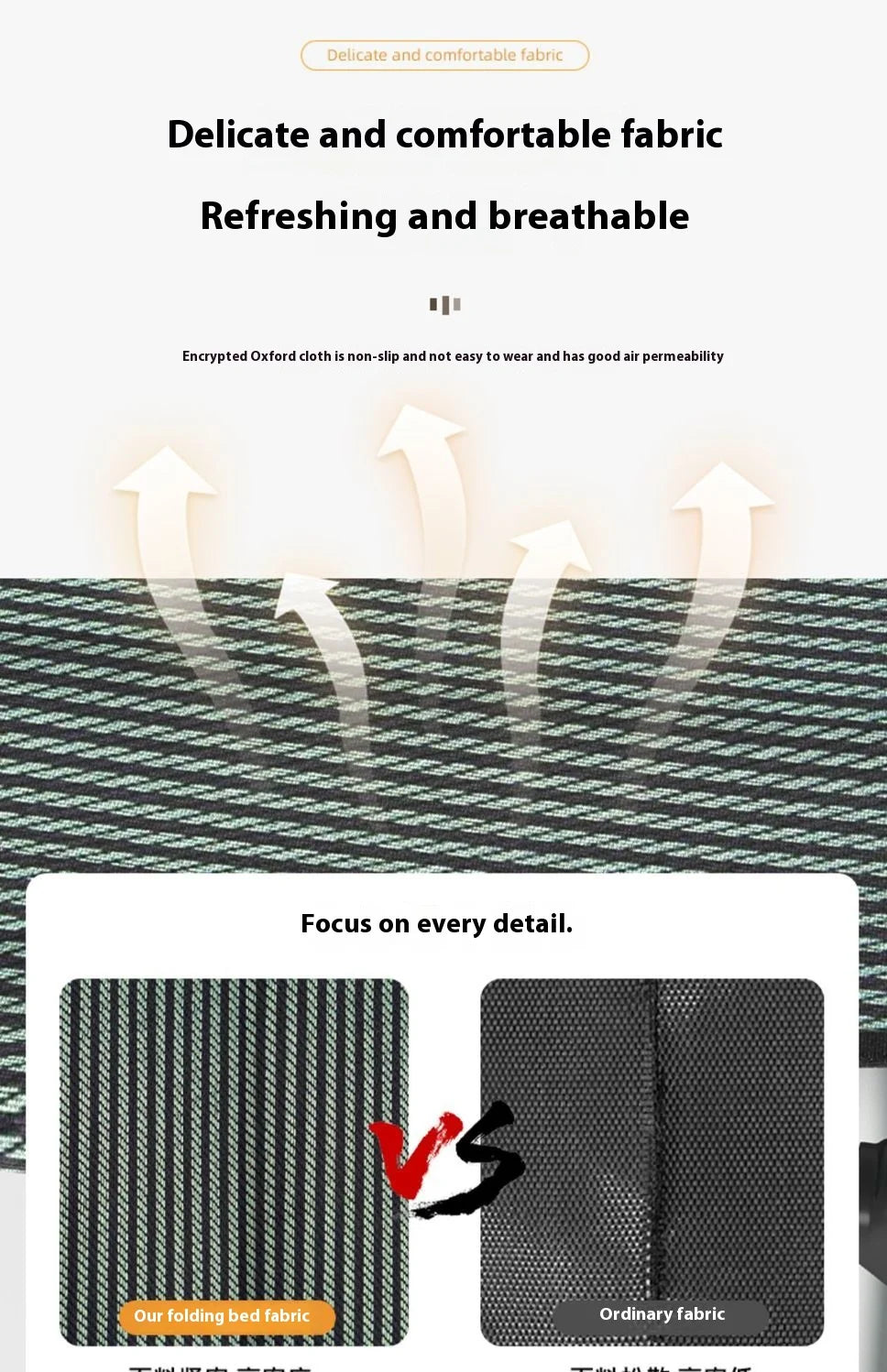 GIANXI Portable Rollaway Recliner Bed for Camping