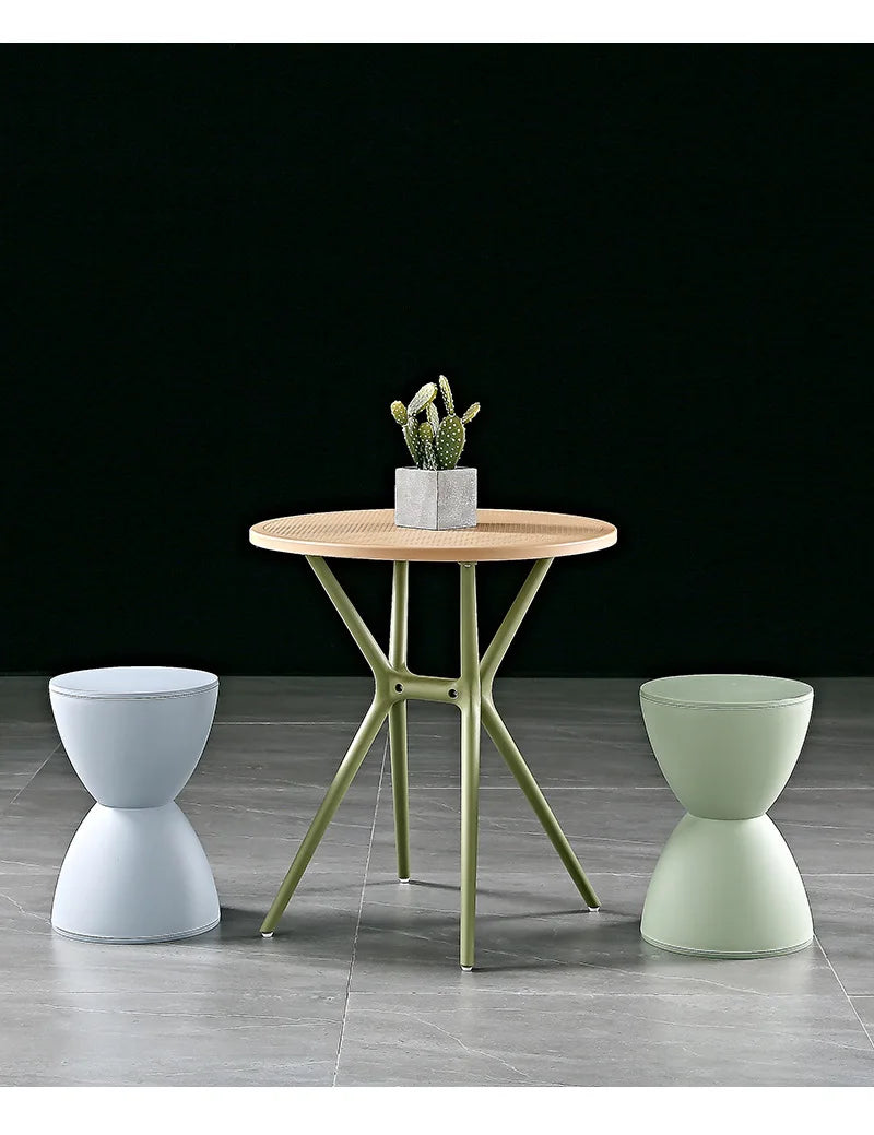 Nordic Round Ottoman Pouf – Living Room Coffee Side Table