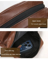 Vintage Messenger Bag Men PU Leather Business Worker Shoulder Bag Brown Black Man Crossbody Bag Male Handbag Gift for Husband