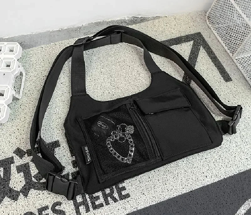 Unisex Hip-Hop Chest Rig Bag – Tactical Streetwear Vest