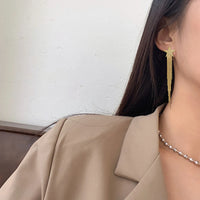 AENSOA Gold Star Tassel Drop Earrings for Women