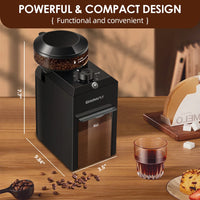 Electric Burr Coffee Grinder – 28 Settings, 2–12 Cups