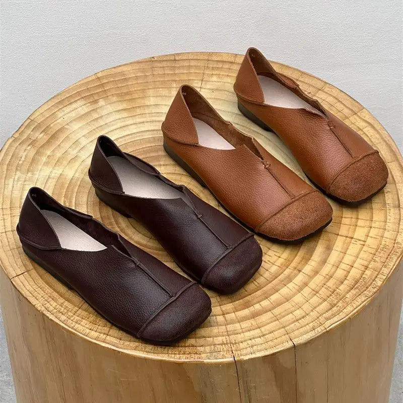 Women's Shoes 2025 Vintage Round Toe Ballet Women's