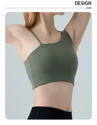 Sports Bra for Women, Shock-absorbing and Anti Sagging Bra, Worn Externally with Chest Cushion, Sloping Shoulder, Fitness Dance