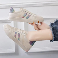 Women Sneakers Autumn New Casual Walking Shoes Woman Flat Lace Up High Quality Sneakers Fashion Flat-bottomed Casual Shoes