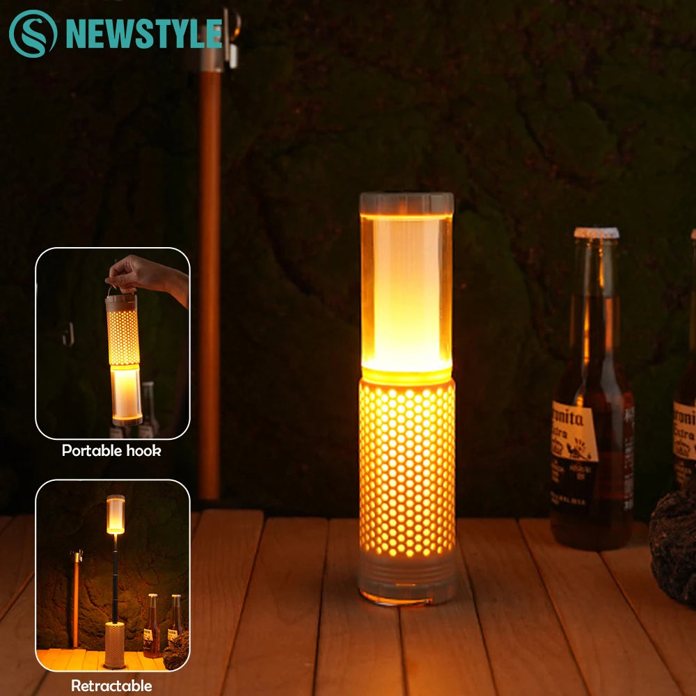 Camping Lantern Rechargeable Telescopic Collapsible LED Tent Light