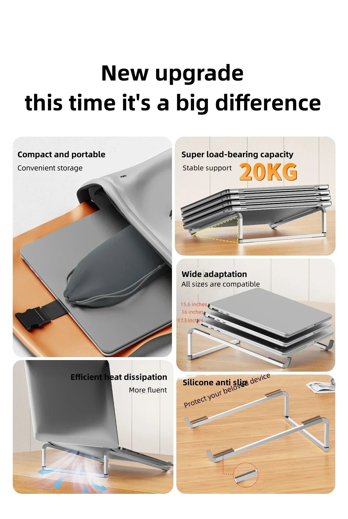 Portable Laptop Stand Aluminum Alloy Support Computer Bracket Ultra light Foldable Non-slip Notebook Holder for Macbook Air Pro