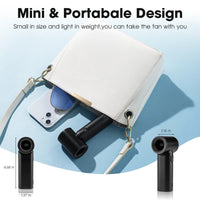 Portable Handheld Fan Turbo Strong Wind 5 Speeds Adjustable Mini Fan USB Rechargeable Personal Highspeed Fans for Travel Camping