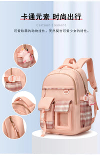 2025 New - Style Schoolbag for Primary School Girls, Suitable for Grades 1, 3 to 6, Child-Friendly, Load-Reducing and Spine