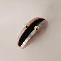 Marble Acrylic Evening Clutch Bag with Diamond Chain