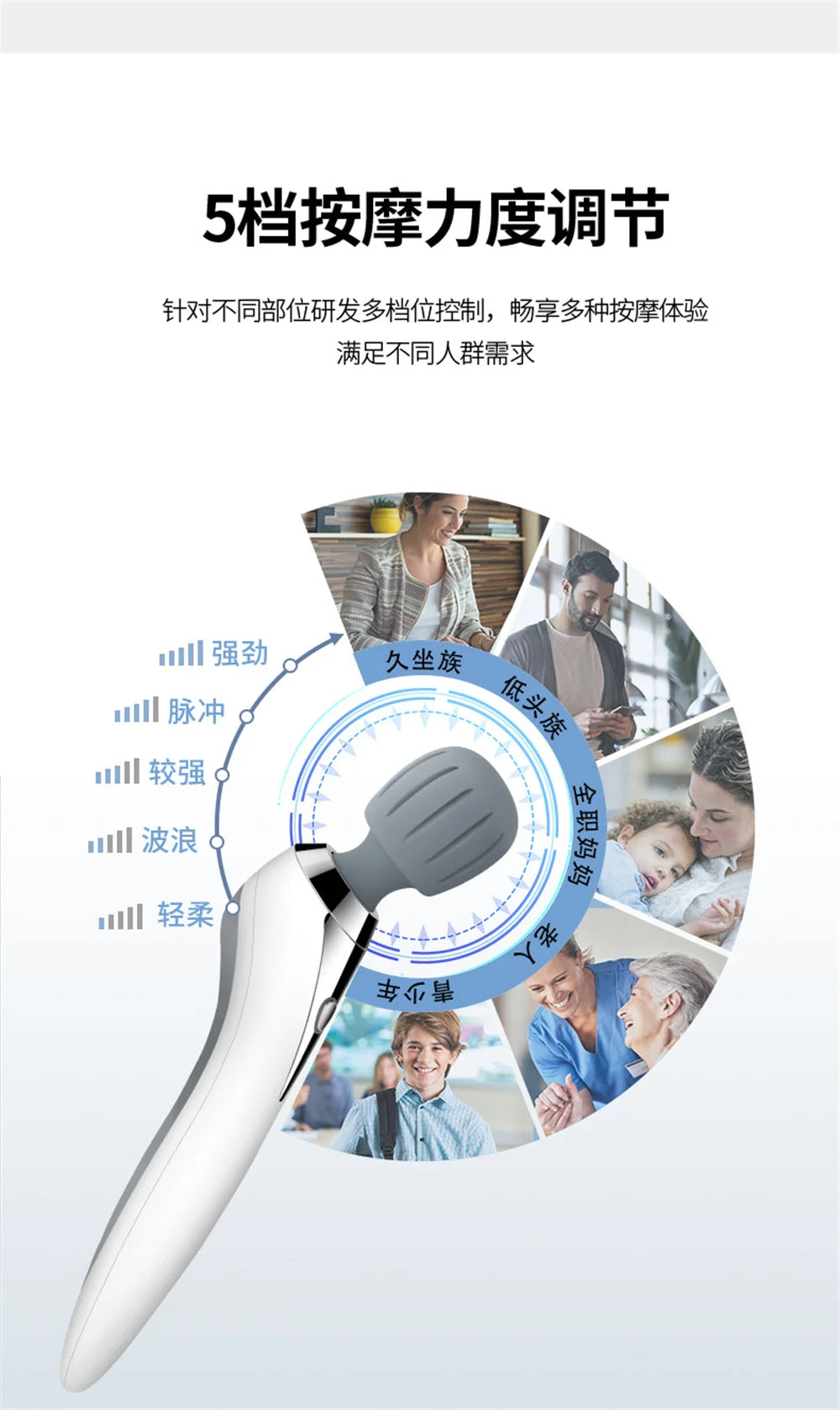 Small Electric Handheld Massage Stick Muscle Relaxation Fatigue Relief Kneading Vibration Massager