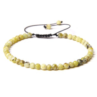4MM Natural Stone Beaded Bracelet – Adjustable Unisex Quartz
