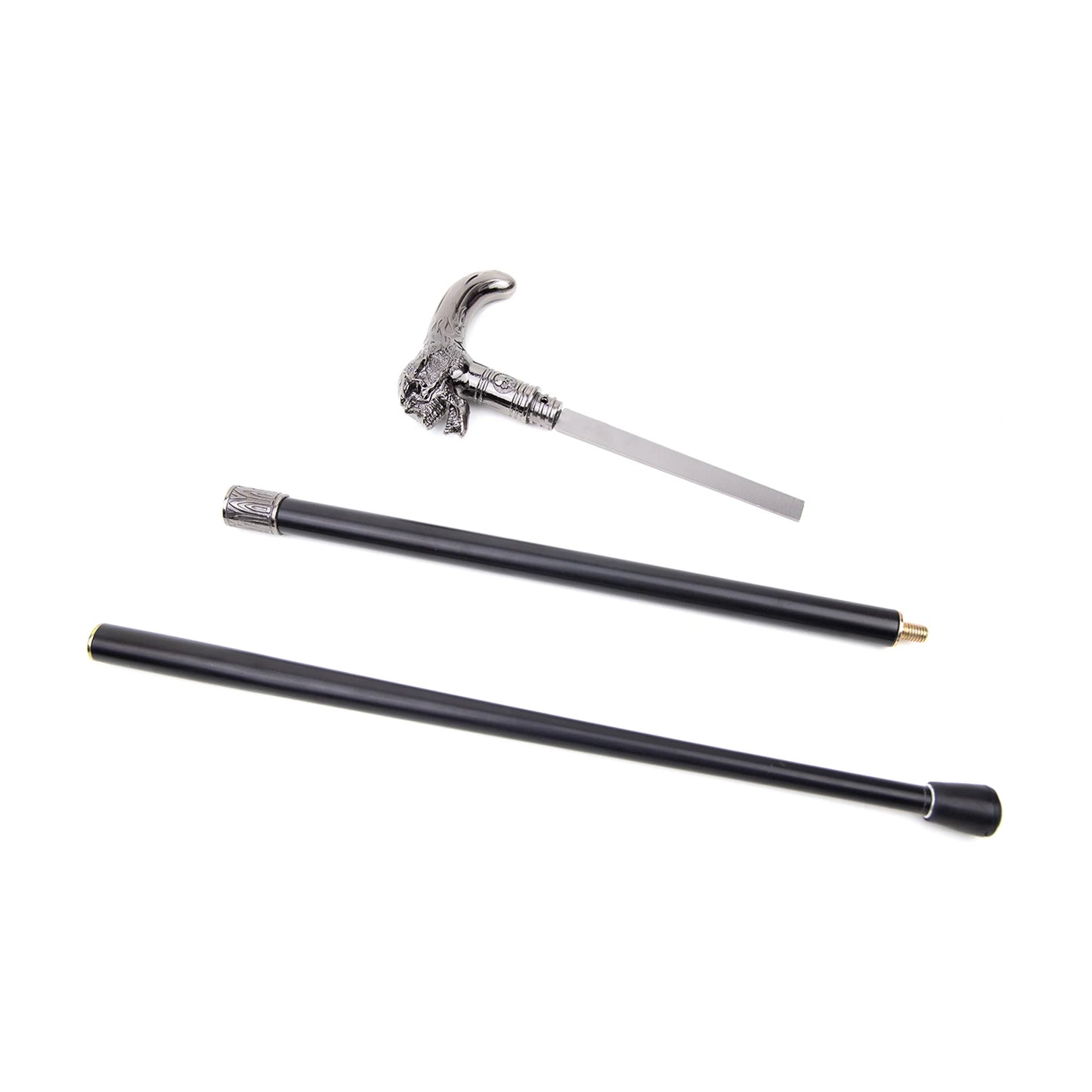 Skull Head Walking Stick with Hidden Plate Self Defense Fashion Cane Plate Cosplay Crosier Stick 93cm