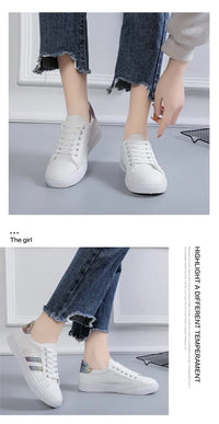Women Sneakers Autumn New Casual Walking Shoes Woman Flat Lace Up High Quality Sneakers Fashion Flat-bottomed Casual Shoes