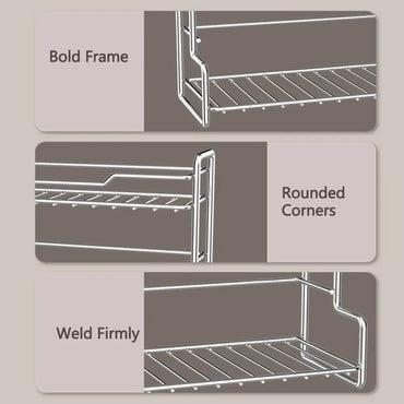 Waterproof Double-Layer Kitchen Organizer Shelf – Large Capacity