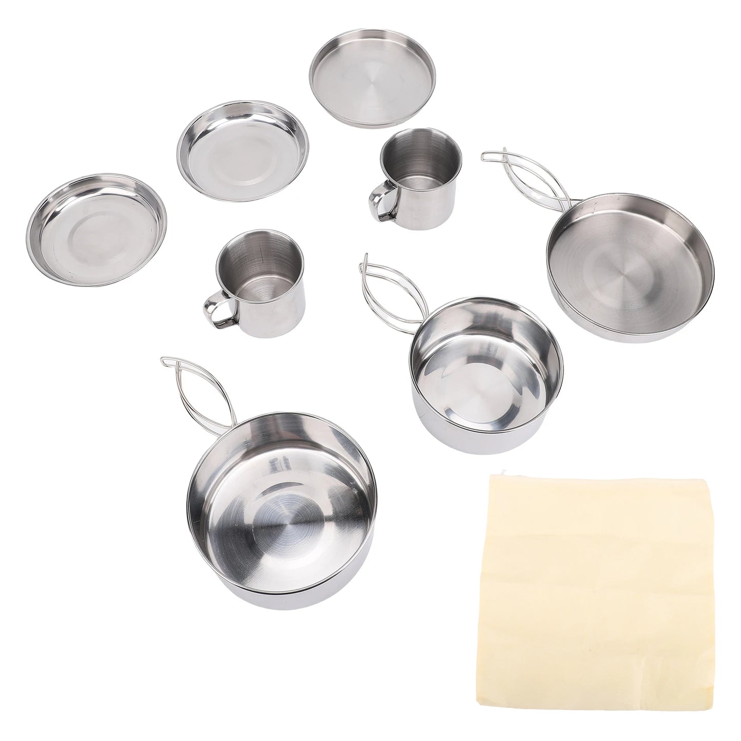 Camping Cookware Set 4–5 Person Stainless Steel Set