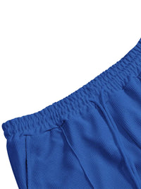 Spring and Autumn Men's Clothing  Waffle Fabric Men's Suit Fashion Casual Zipper and Lapel Long Sleeve POLO Shirt Trousers Suit