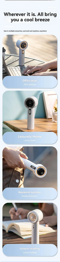 Xiaomi MIJIA Handheld High-speed Fan USB Charge Mini Portable 100 Speed Turbo Violent Small Outdoor Powerful Fan 3000mAh Battery