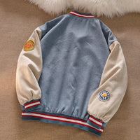 Men’s Corduroy Baseball Jacket Retro Embroidered Coat