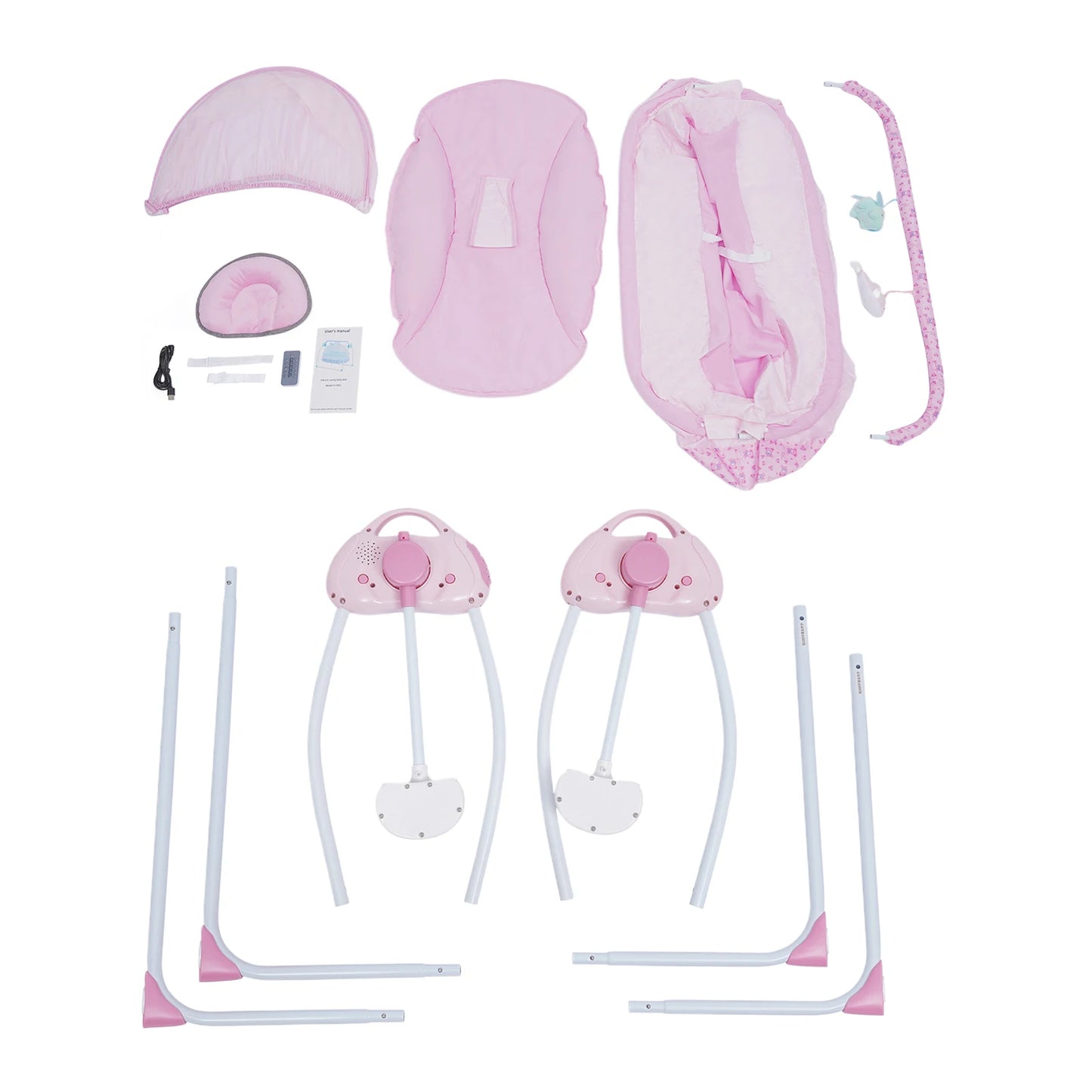 BYMAOCAR Electric Baby Crib Cradle with Bluetooth Auto-Swing