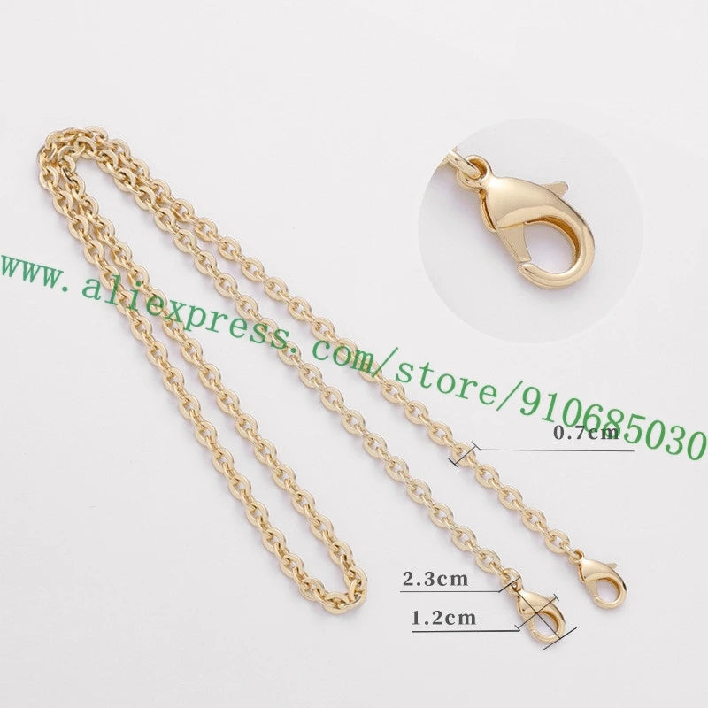 Polished Shine Stainless Metal Chain Shoulder Strap For Designer Lady Handbag Women Bag Purse Pochette Golden Silvery