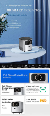 ProjectorT8 Android Mini Projector 4K 5G WiFi 2+16G 5800 Lumens 720P 1080P Full HD LCD LED Home Theater 3D Projector Portable Be