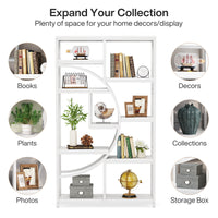 Tribesigns Bookshelf Industrial 5 Tier Etagere Bookcase, Freestanding Tall Bookshelves Display Shelf Storage Organizer