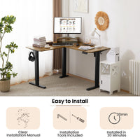 Electric L-Shaped Sit Stand Desk – 140x120cm Adjustable