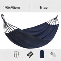 Single Person Portable Outdoor Camping Hammock Foldable High-strength Thick Canvas Anti Roll Leisure Sleep Swing Camp Hammock