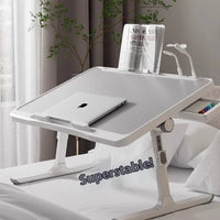 Modern Wooden Office Desk with Keyboard Shelf & Wheels