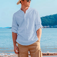 Men’s Linen Long Sleeve Breathable Shirt