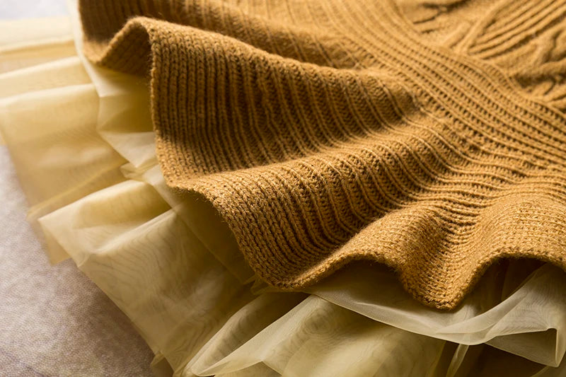 Girls Winter Knitted Christmas Long Sleeve Dress