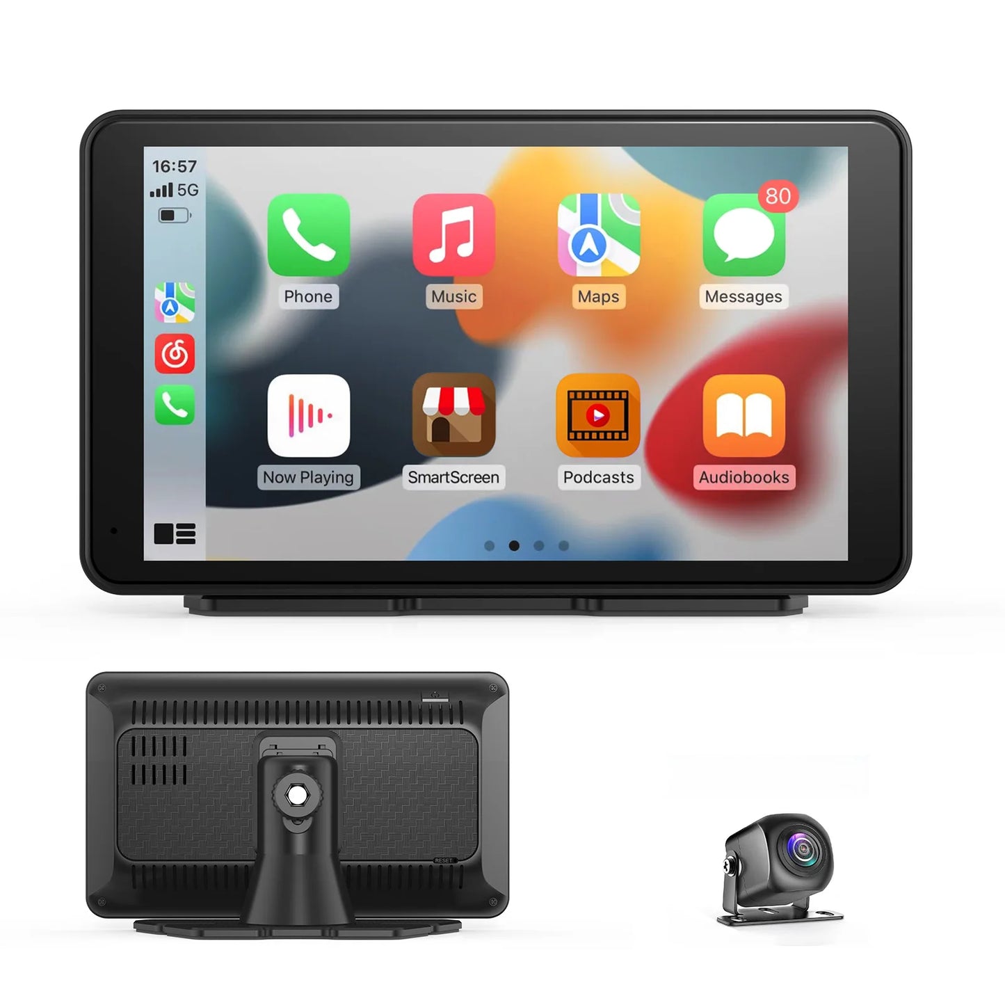 Portable CarPlay 7'' Smart Touchscreen with Car Stereo, Wireless Android Auto/Mirror Link/ AUX Connection/FM