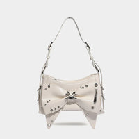 Spice Girl Rivet Bolsos Mujer Motorcycle Bow Bag Underarm Shoulder Bags American Style Sac Femme New Adjustable Strap Bolso