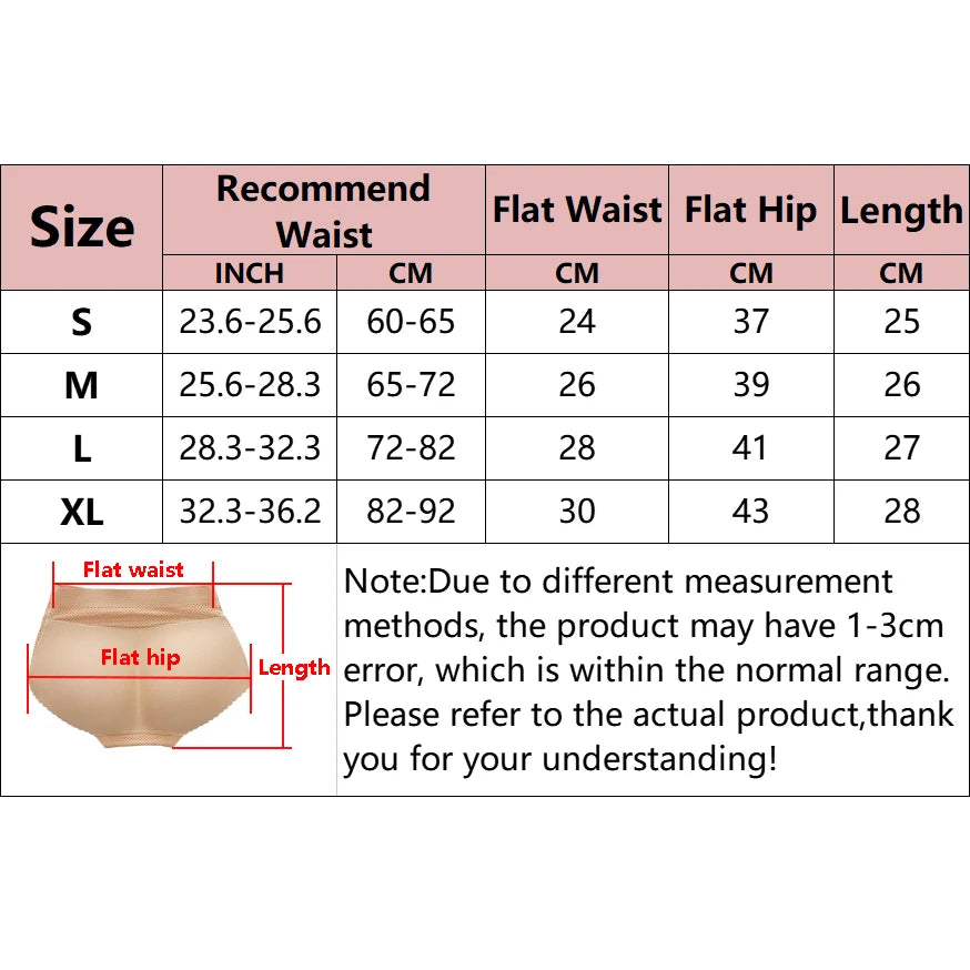 Women Padded Push Up Panties Butt Lifter Shaper Fake Ass Buttocks Hip Pads Invisible Control Panties Briefs Underwear Lingerie