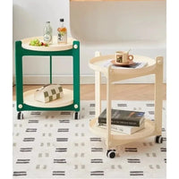 Nordic Movable Coffee Table with Wheels & Storage Rack