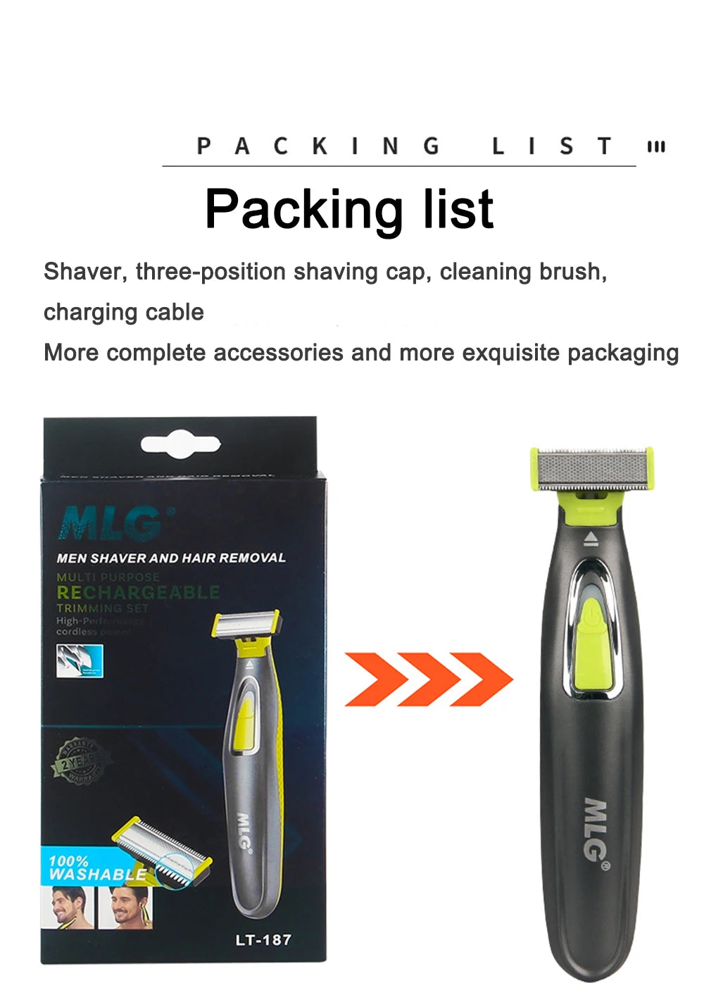 MLG Electric Shaver – USB Rechargeable Full Body Trimmer