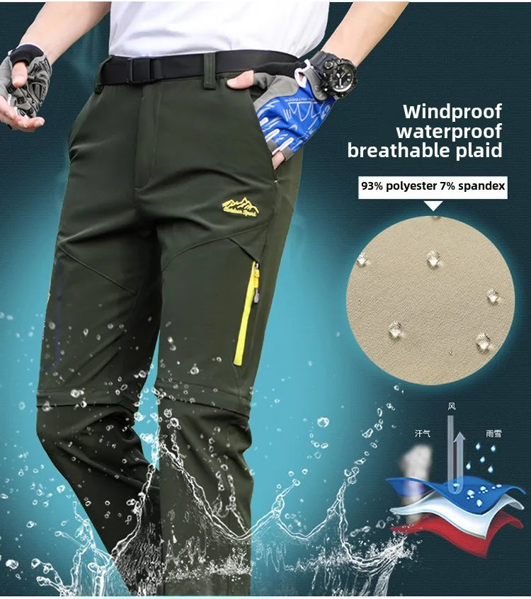 Men’s Outdoor Cargo Pants – Waterproof Detachable Hiking Wear