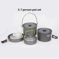 Camping Cookware Set Portable Pot & Pan for 1–7 Persons