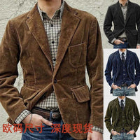 Men’s Corduroy Casual Suit Jacket – Autumn Fashion Coat