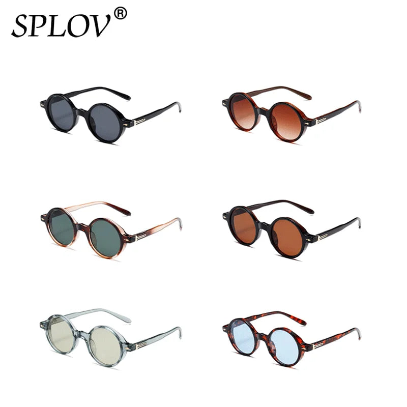 Vintage Small Round Sunglasses with Rivets UV400