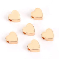 30pcs Gold & Silver Heart Spacer Beads