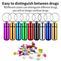 Waterproof Aluminum Pill Holder – Keychain Storage Container