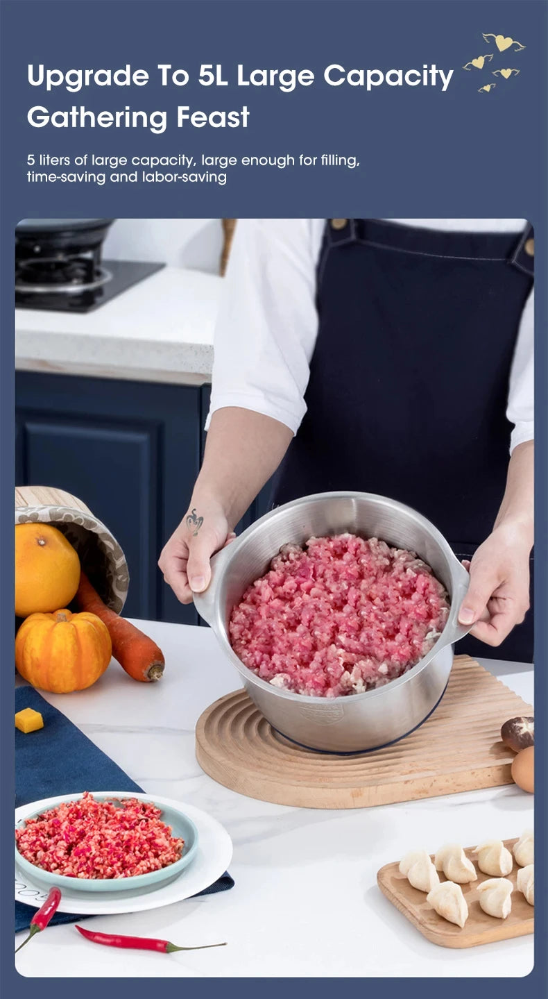 5L Electric Meat Grinder & Food Chopper 500W