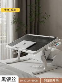 Modern Wooden Office Desk with Keyboard Shelf & Wheels